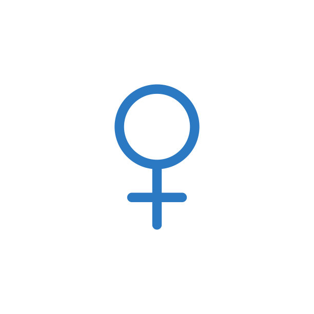 女性性别符号相关的矢量字形图标。图片下载