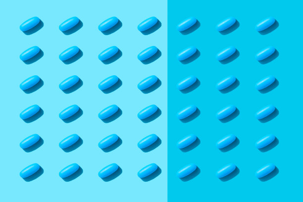 蓝色背景重复药丸图片下载