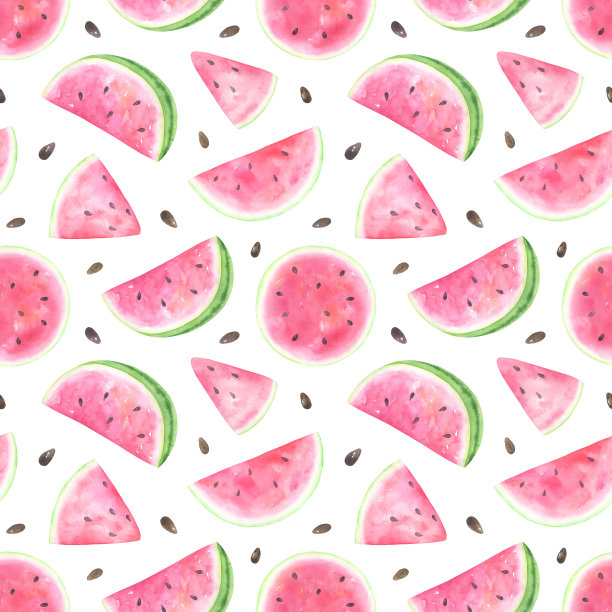 水彩西瓜模式图片下载