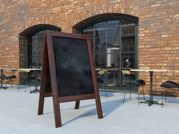 餐厅人行道黑板标志板图片下载