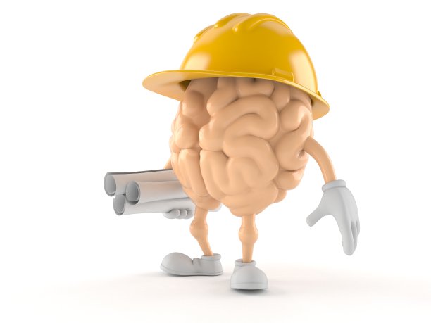 大脑人物持有蓝图图片下载