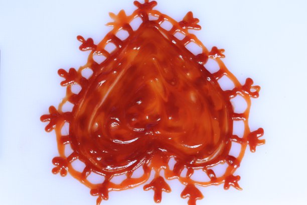 白色背景上的心形番茄酱图片下载