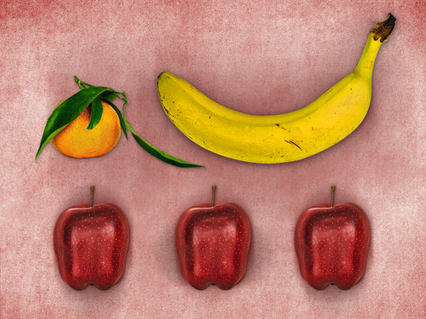 香蕉、苹果、桔子等食物图片下载