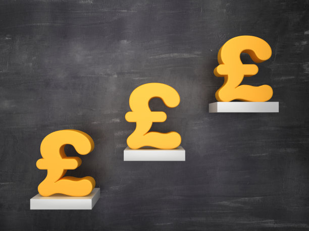 步骤与磅符号在黑板上- 3D渲染图片下载