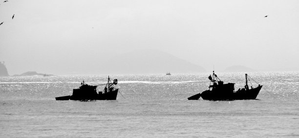 两艘渔船回家图片下载