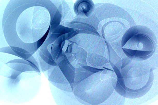 圆形、椭圆形或椭圆的抽象背景或纹理。手工制作的插图或图片，以蓝色为背景，白色为背景图片下载
