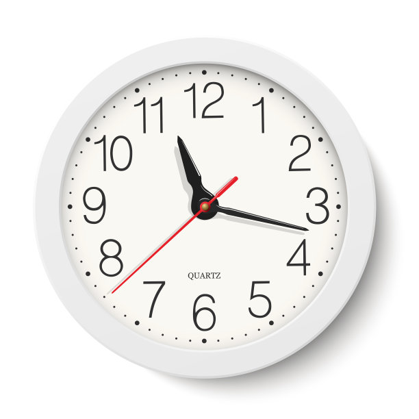 矢量白色圆挂钟孤立在白色图片下载