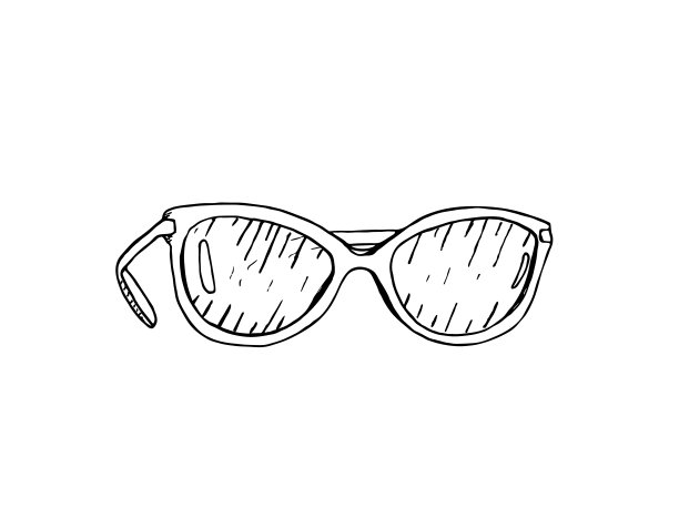 矢量插图，太阳镜草图。图片下载