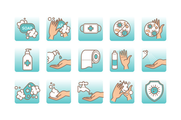 手清洗,消毒。预防病毒和细菌的措施。冠状病毒控制图片下载
