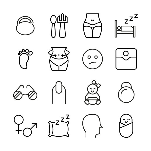 人类的图标集。图片下载