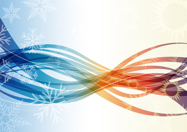 矢量抽象背景家用加热和冷却与波浪和风图片下载