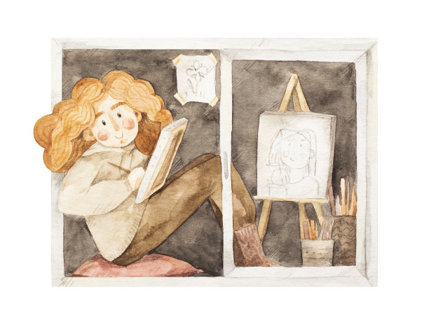 女孩在窗图片下载