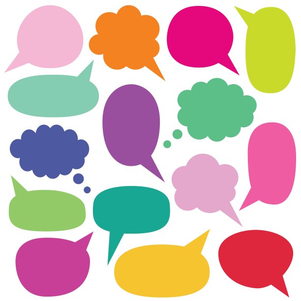 孤立的语言和思想气泡，向量集图片下载
