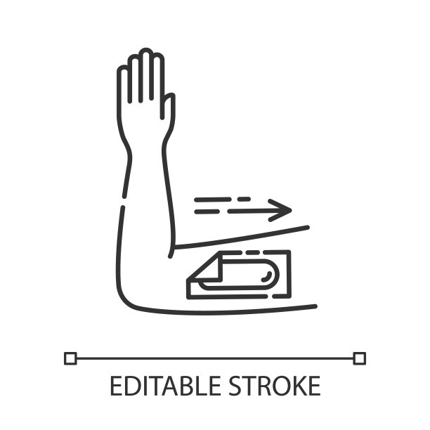 手臂上蜡线性图标。女性体毛去除程序。脱毛用天然柔软，冷蜡条。PThin行说明。轮廓的象征。矢量孤立轮廓绘制。可编辑的中风图片下载