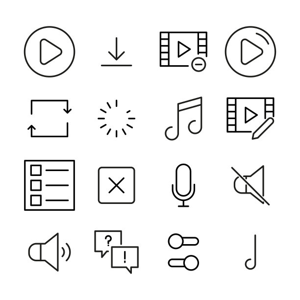 标志的图标集。图片下载