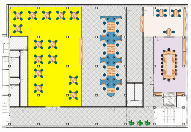 平面图绘制大办公室图片下载