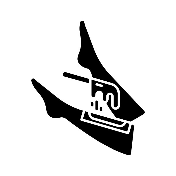 申热蜡雕图标。腿毛去除程序。脱毛用天然柔软，冷蜡条。专业的美容。轮廓的象征。负空间。向量孤立的插图图片下载