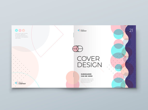 方形宣传册模板布局设计。公司年报，目录，杂志，传单模型。创意现代背景概念，抽象平面造型风格图片下载