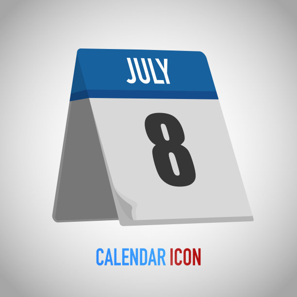 漂亮的桌子风格日历。日期,日、月。矢量插图背景提示，应用程序，用户界面，事件，假日，办公文件，图标，标志。孤立的扁平物体和符号。年收藏图片下载