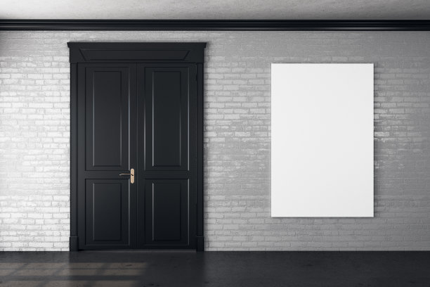 空房间和空白海报图片下载