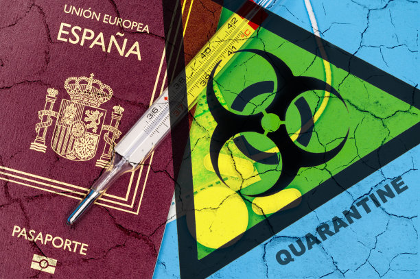 西班牙旅行限制。由于冠状病毒感染的传播，取消前往西班牙的计划或限制西班牙游客的概念。对covid-19大流行进行隔离图片下载
