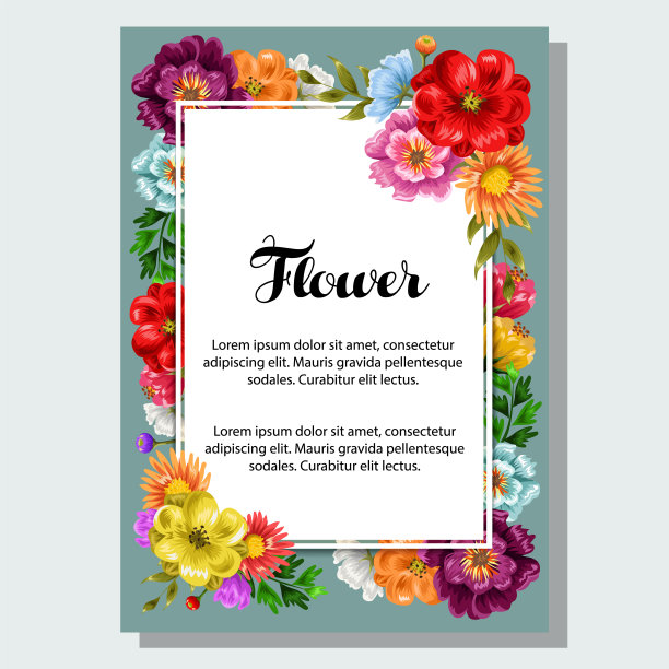 花开花落浪漫复古海报模板图片下载