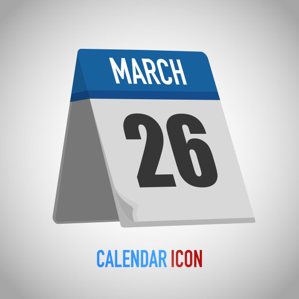 漂亮的桌子风格日历。日期,日、月。矢量插图背景提示，应用程序，用户界面，事件，假日，办公文件，图标，标志。孤立的扁平物体和符号。年收藏图片下载