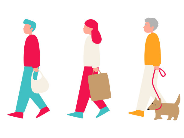 人们一边走一边排队图片下载