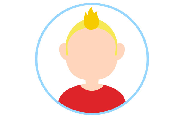 无脸人图标与蓝色框架图片下载