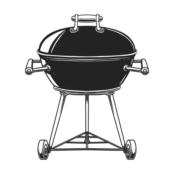 雕刻风格的烧烤架插图孤立在白色背景上。海报、卡片、横幅、标志、会徽的设计元素。矢量图图片下载
