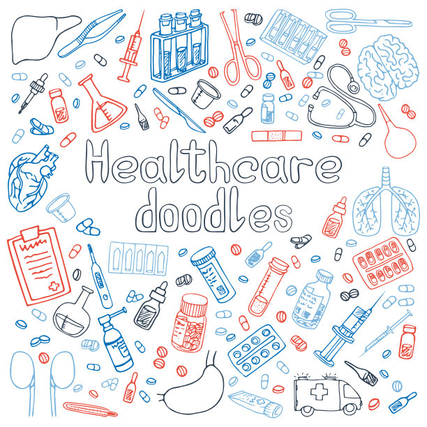 一套手绘的Haelthcare涂鸦图片下载