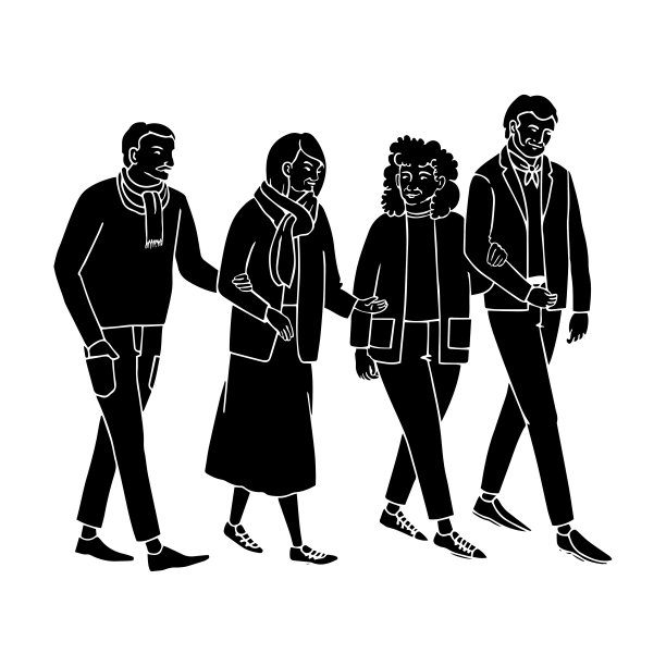 快乐的老年人散步图片下载