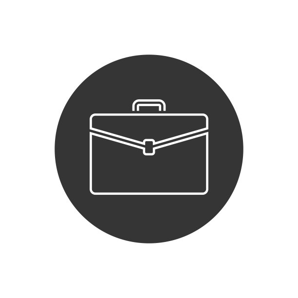 公文包矢量线图标上的白色图片下载
