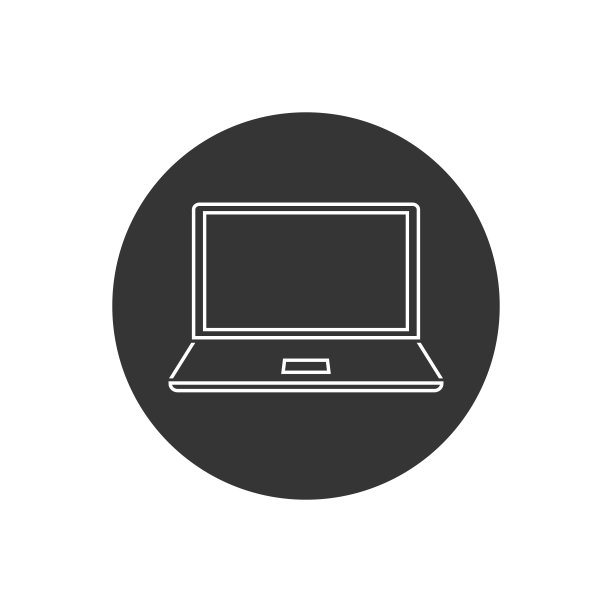 笔记本电脑线性图标：办公设备矢量图图片下载