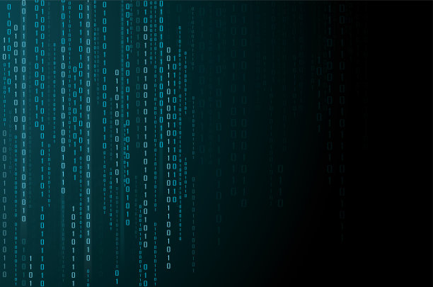 抽象的技术背景。二进制数据和流式二进制代码的背景。矢量插图EPS10图片下载