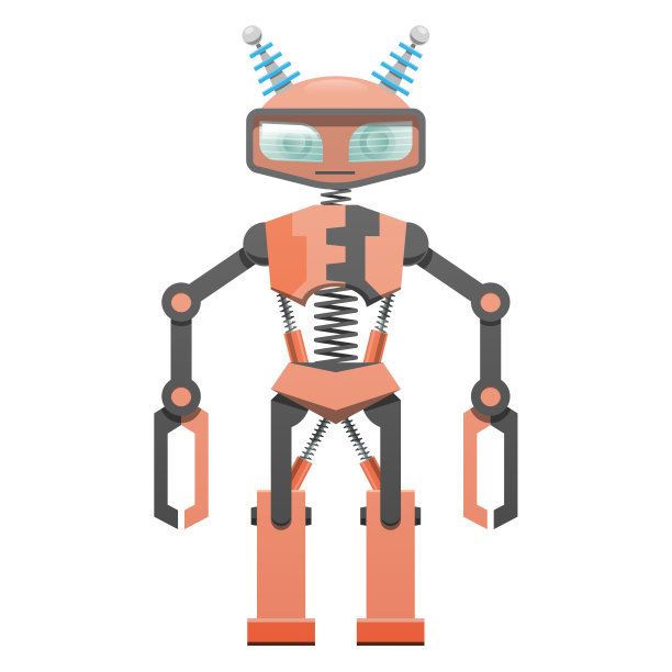 红色机器人钳手和两只角艺术图标图片下载