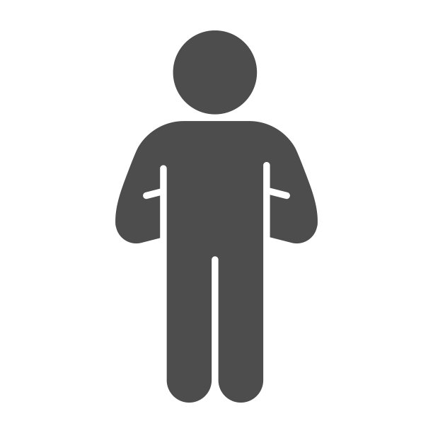 骄傲的人类姿态固体图标。人与手在后面的象形文字风格的象形文字在白色的背景。自信的姿态移动概念和网页设计。矢量图形。图片下载