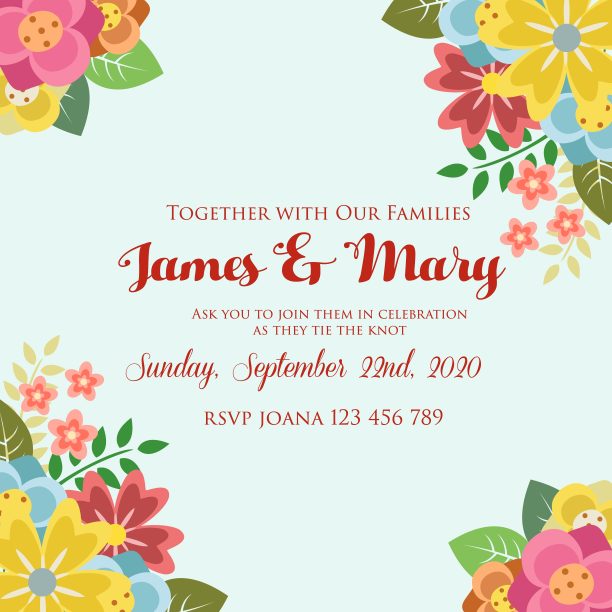 邀请用可爱的春花镶边图片下载