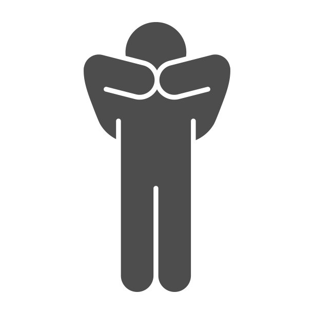 男子姿势与手在脸上固体图标。人的思维与他的双手在头上象形风格象形在白色的背景。为移动概念和网页设计哭泣的姿势。矢量图形。图片下载