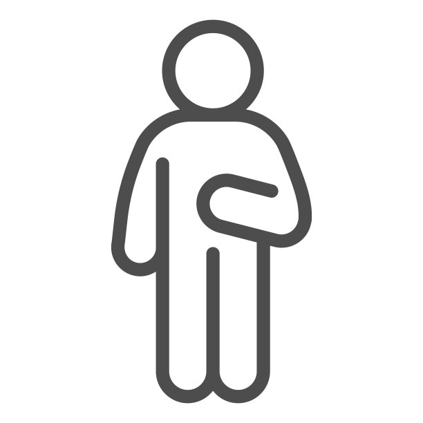 Guy idle线图标。在白色背景上右边轮廓式象形图上，男子在前面举手。放松男人的移动概念和网页设计。矢量图形。图片下载