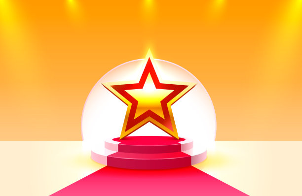 最佳金杯明星得主，舞台领奖台现场与颁奖典礼的夜晚背景。图片下载