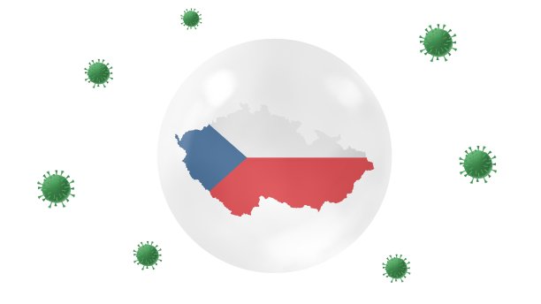 捷克水晶球内防冠状病毒，待在家里，为家工作，克服病毒爆发，病毒防护理念，白色背景，隔离图片下载