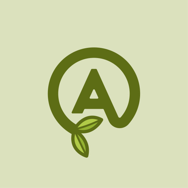 圆形矢量植物字母设计图片下载