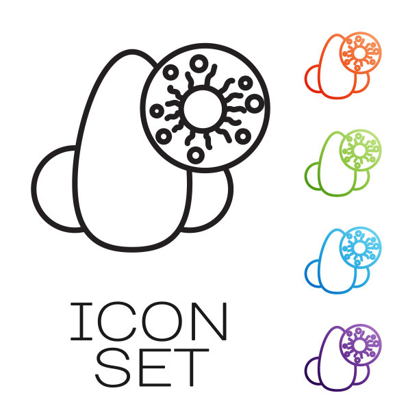 黑线流鼻涕和病毒图标隔离在白色背景上。鼻炎的症状,治疗。鼻子和打喷嚏。鼻腔疾病。设置图标丰富多彩。矢量图图片下载