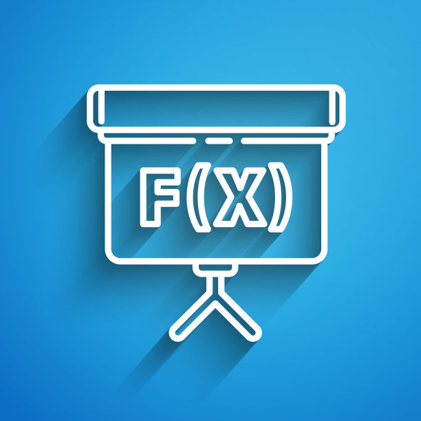 白线几何图形立方体图标孤立在蓝色背景。抽象的形状。几何装饰。长长的阴影。矢量图图片下载