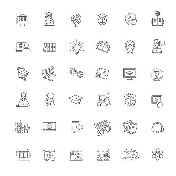 在线学习，在线教育矢量元素图片下载