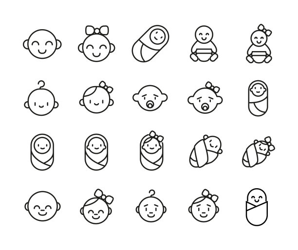 描边线条图标集宝贝。图片下载