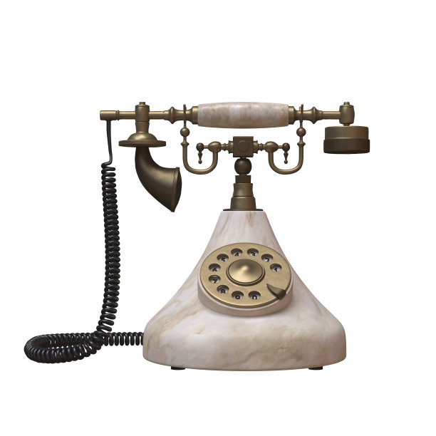 白色背景下的复古手机素材图片