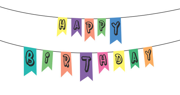 生日祝福海报插图-平面设计图片下载