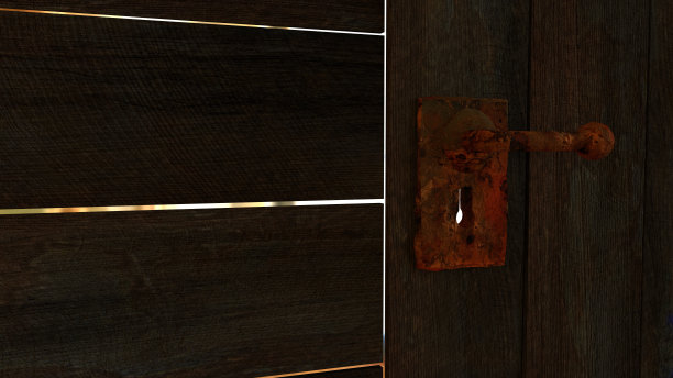 带有防尘柜的旧木屋的3d渲染图片下载